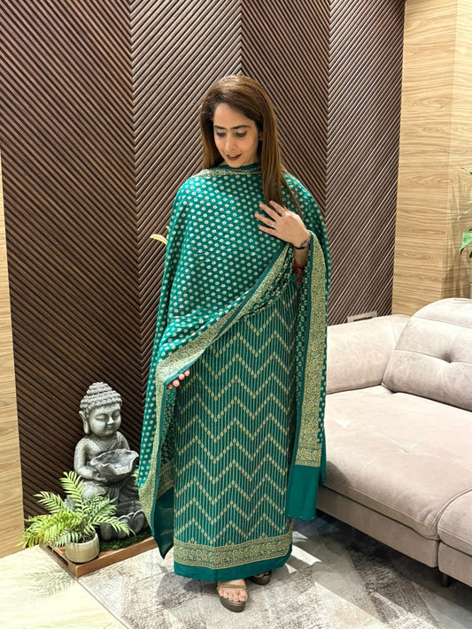 Luxurious raw silk unstitched suit