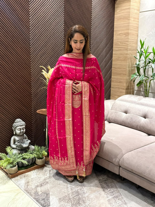 Luxurious Uppada silk unstitched suit