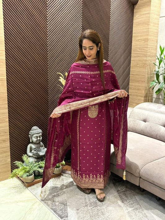 Luxurious Uppada silk unstitched suit