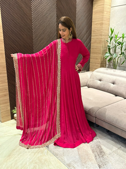 Premium Chinon Anarkali suit