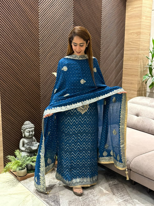 Luxurious Chinon unstitched suit