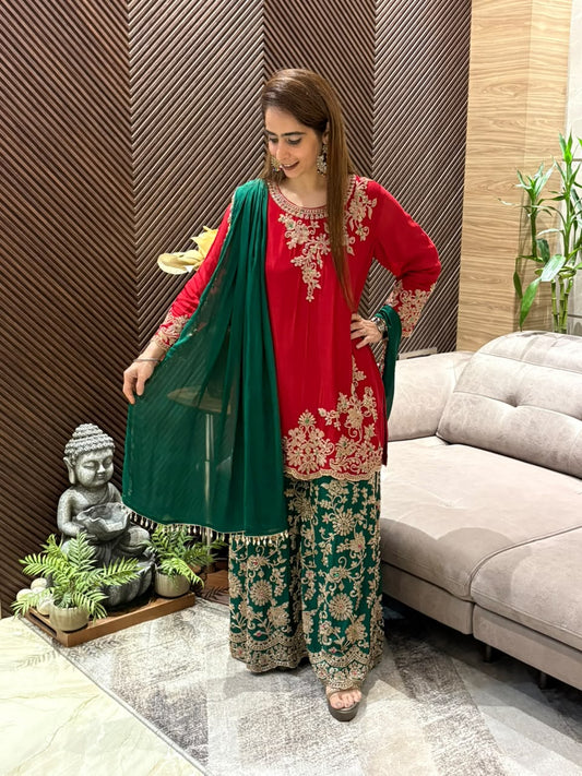 Luxurious Chinon ready-to-wear sharara set