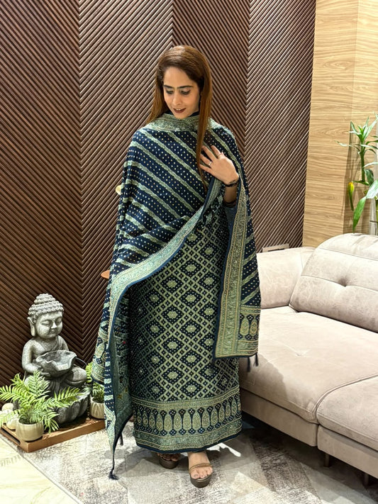 Luxurious Khadi Georgette unstitched suit