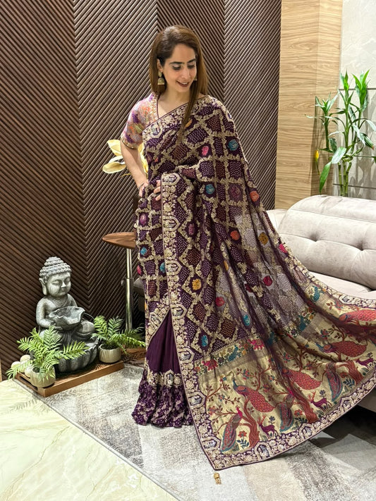 Luxurious Khadi Georgette stunning running saree