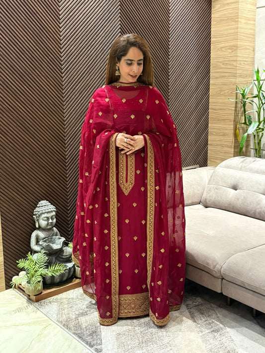 Luxurious raw silk unstitched suit