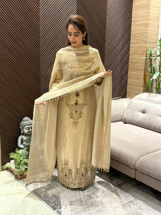Luxurious silk elegant unstitched suit