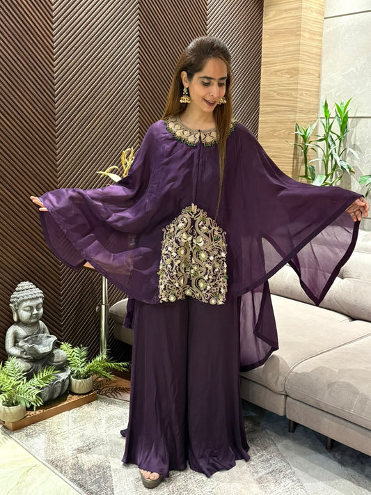 Royal Plum Cape Set