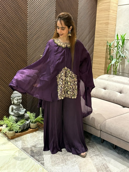 Royal Plum Cape Set