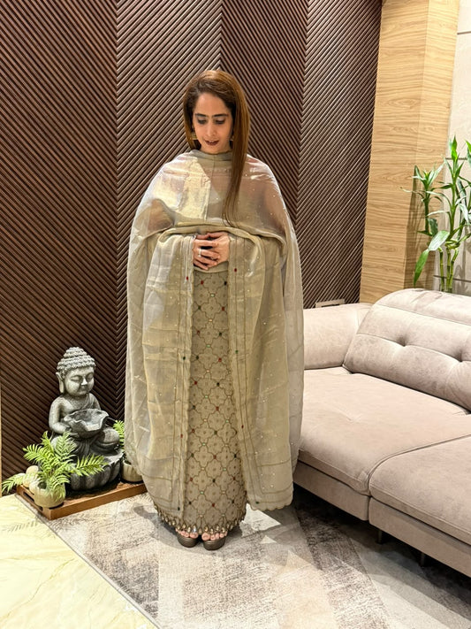 Luxurious tissue shimmer unstitched suit
