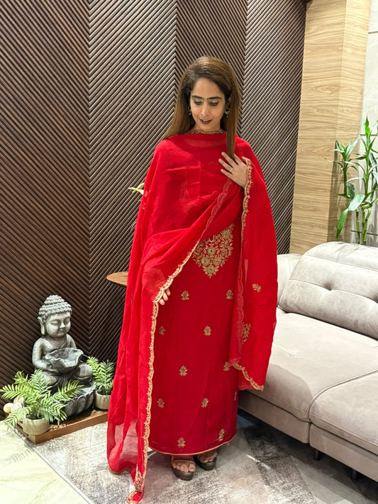 Luxurious organza silk unstitched suit