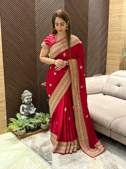Premium modal satin stunning running saree