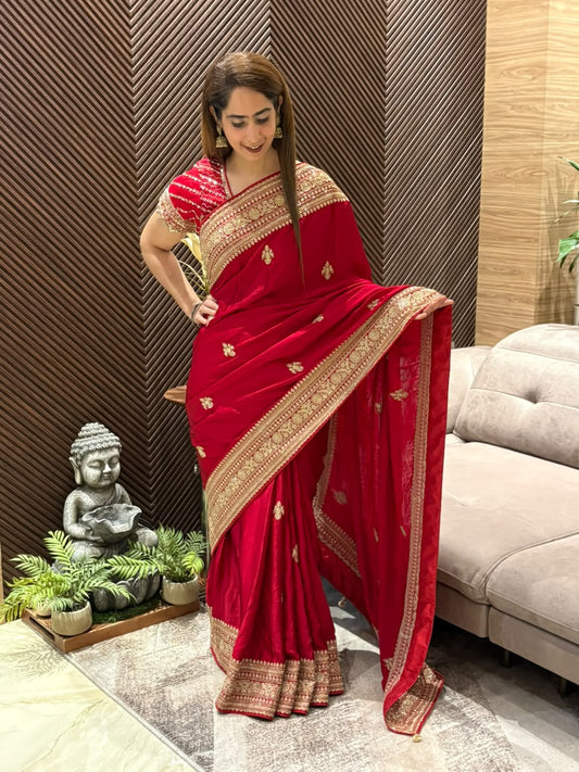 Premium modal satin stunning running saree