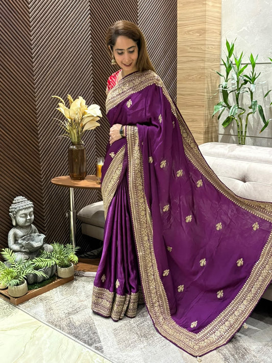 Premium modal satin stunning running saree