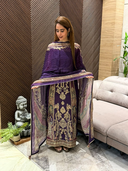 Premium crepe beautiful unstitched suit
