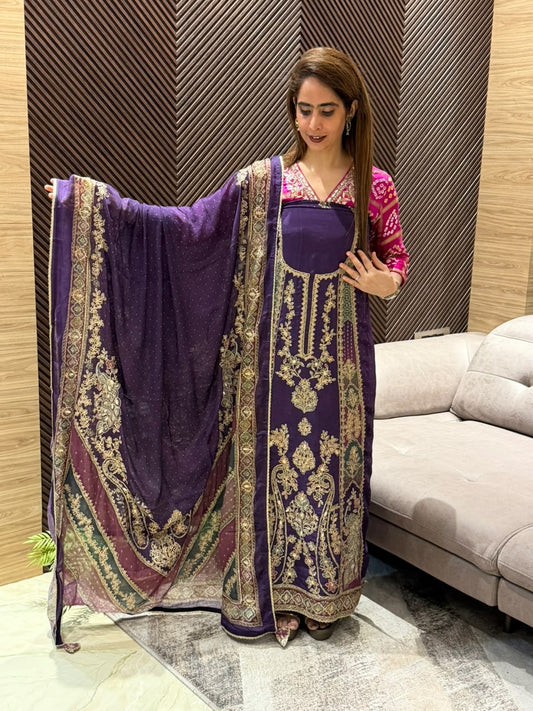 Premium crepe beautiful unstitched suit