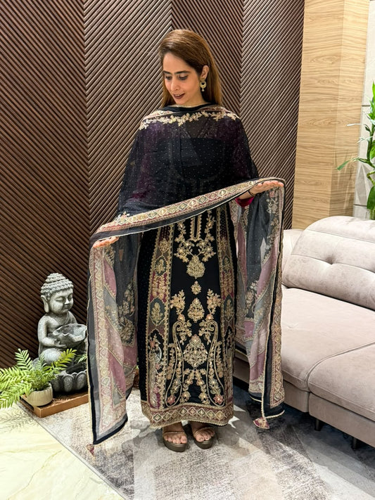 Premium crepe beautiful unstitched suit