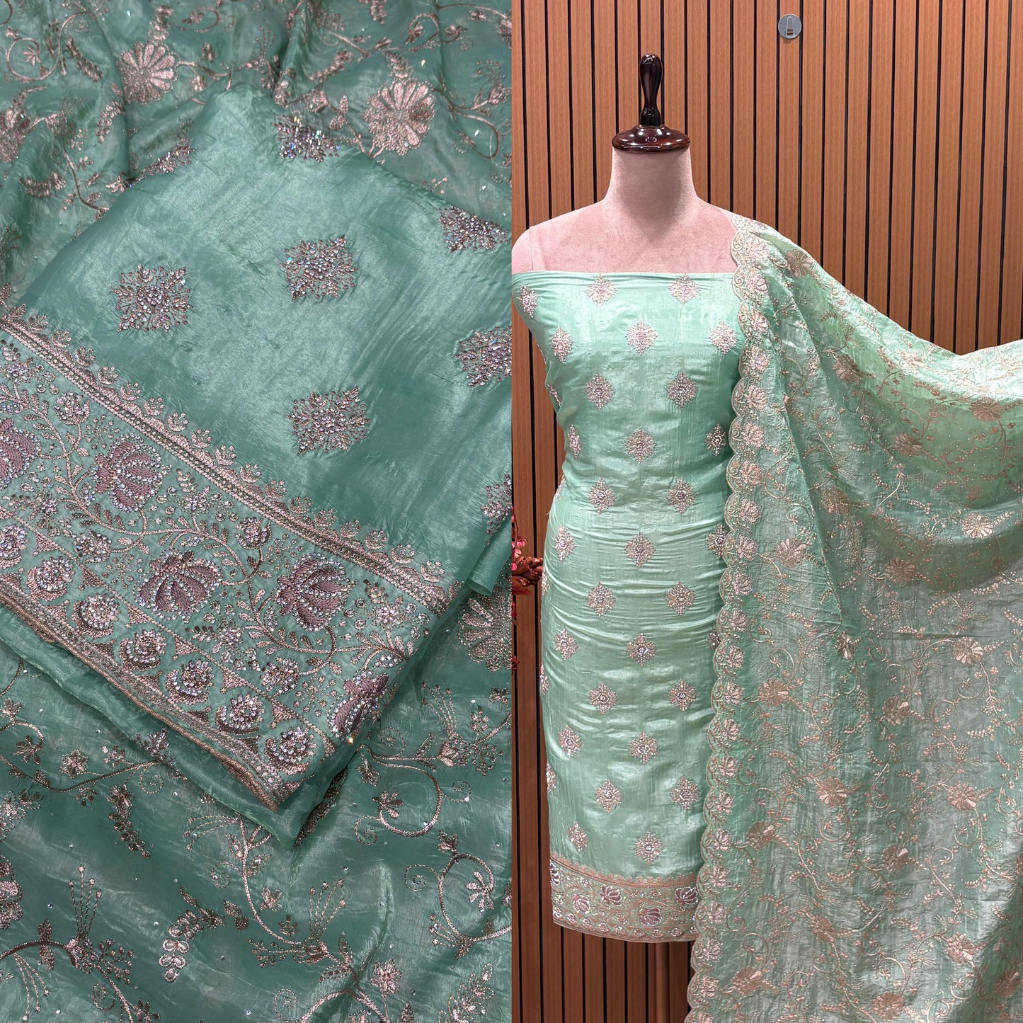 Step into elegance with this luxurious unstitched suit set