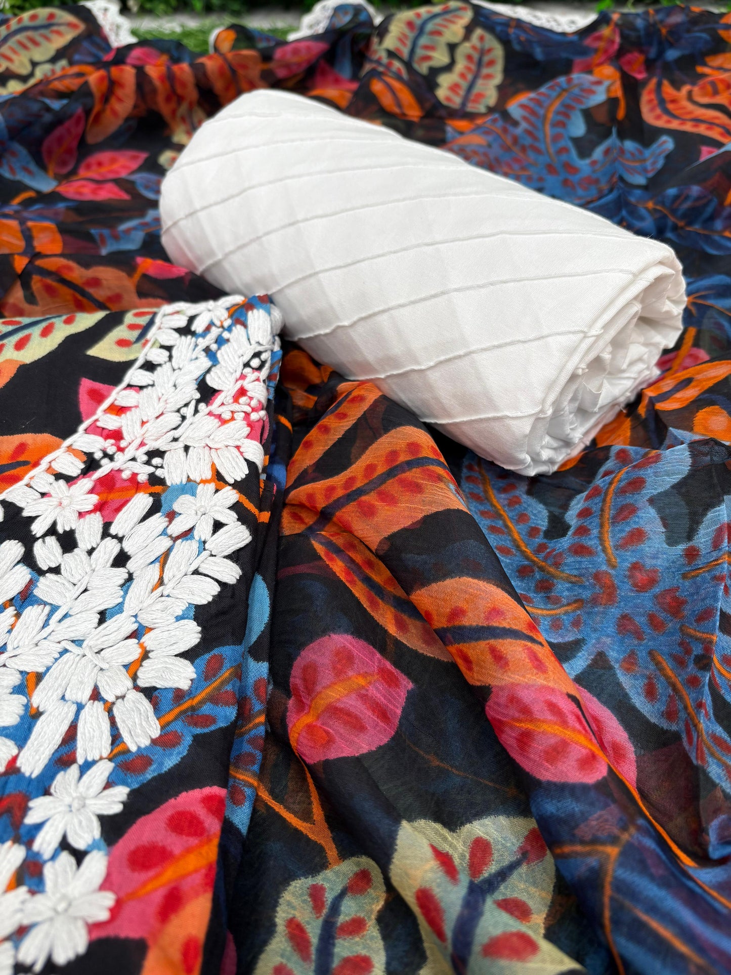 Step into elegance with our unstitched pure cotton suit