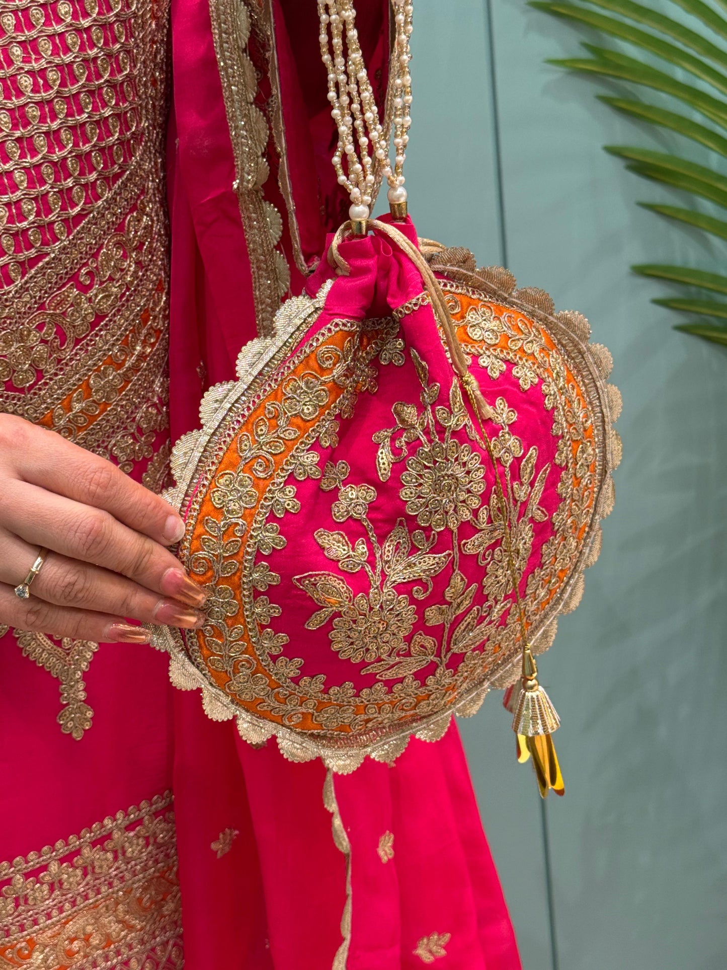 Blend Suit in hot pink and rust