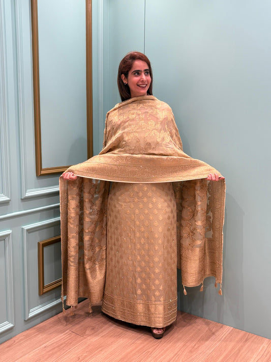 luxurious Khaddi Georgette unstitched suit