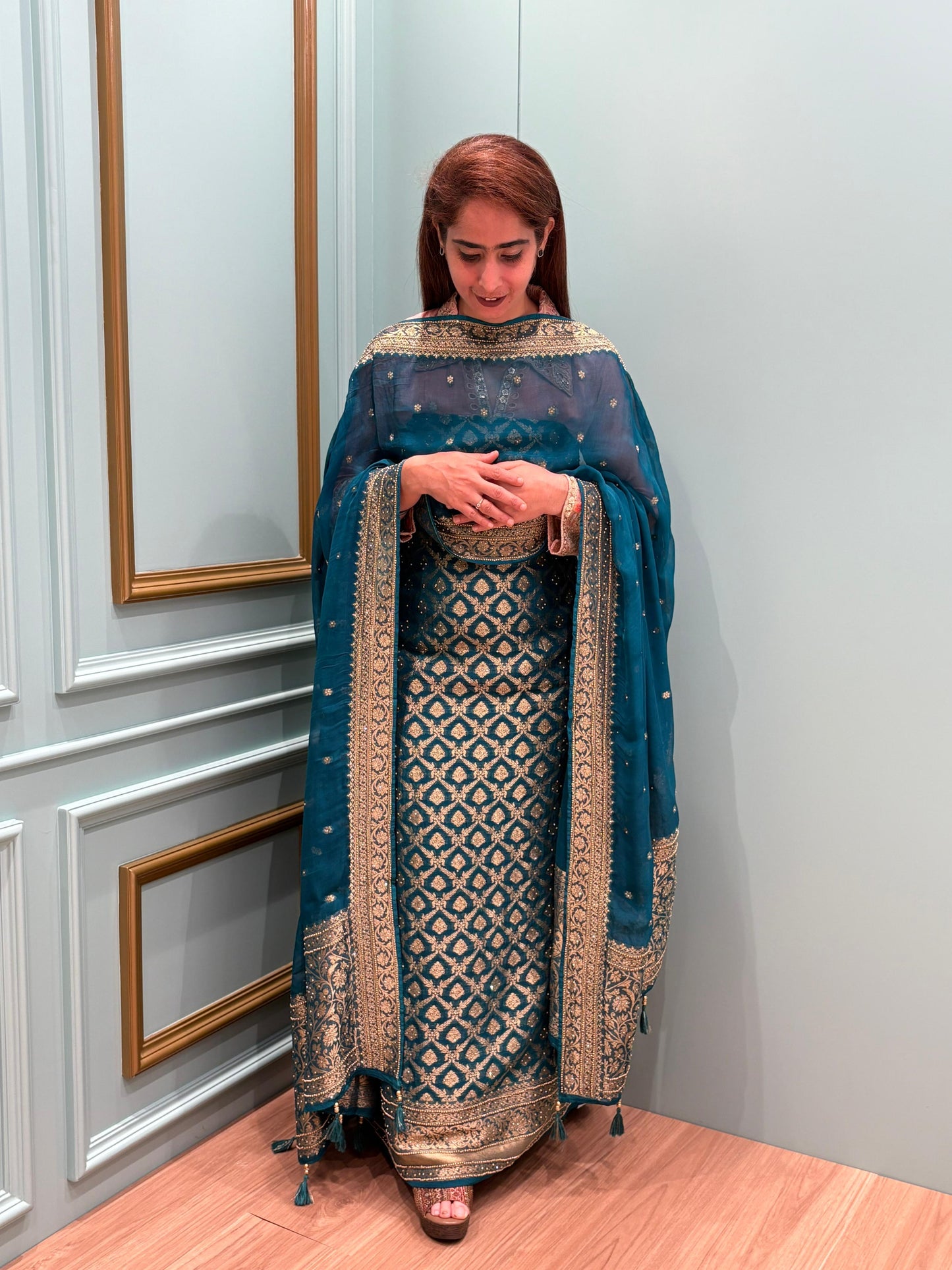 luxurious Khaddi Georgette unstitched suit