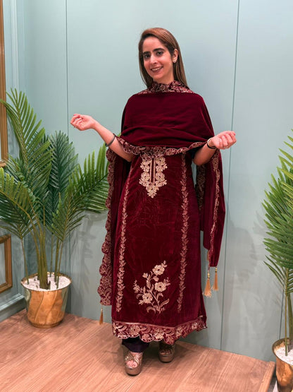 Premium velvet unstitched suit collection