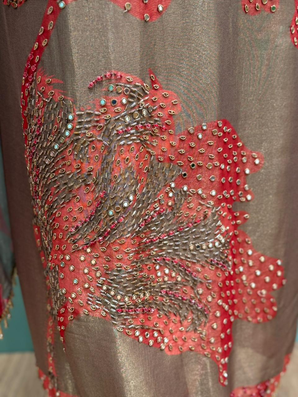 Shimmer Organza Unstitched Suit