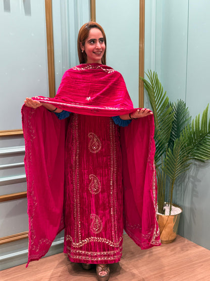 Luxurious Crush Velvet Unstitched Suit