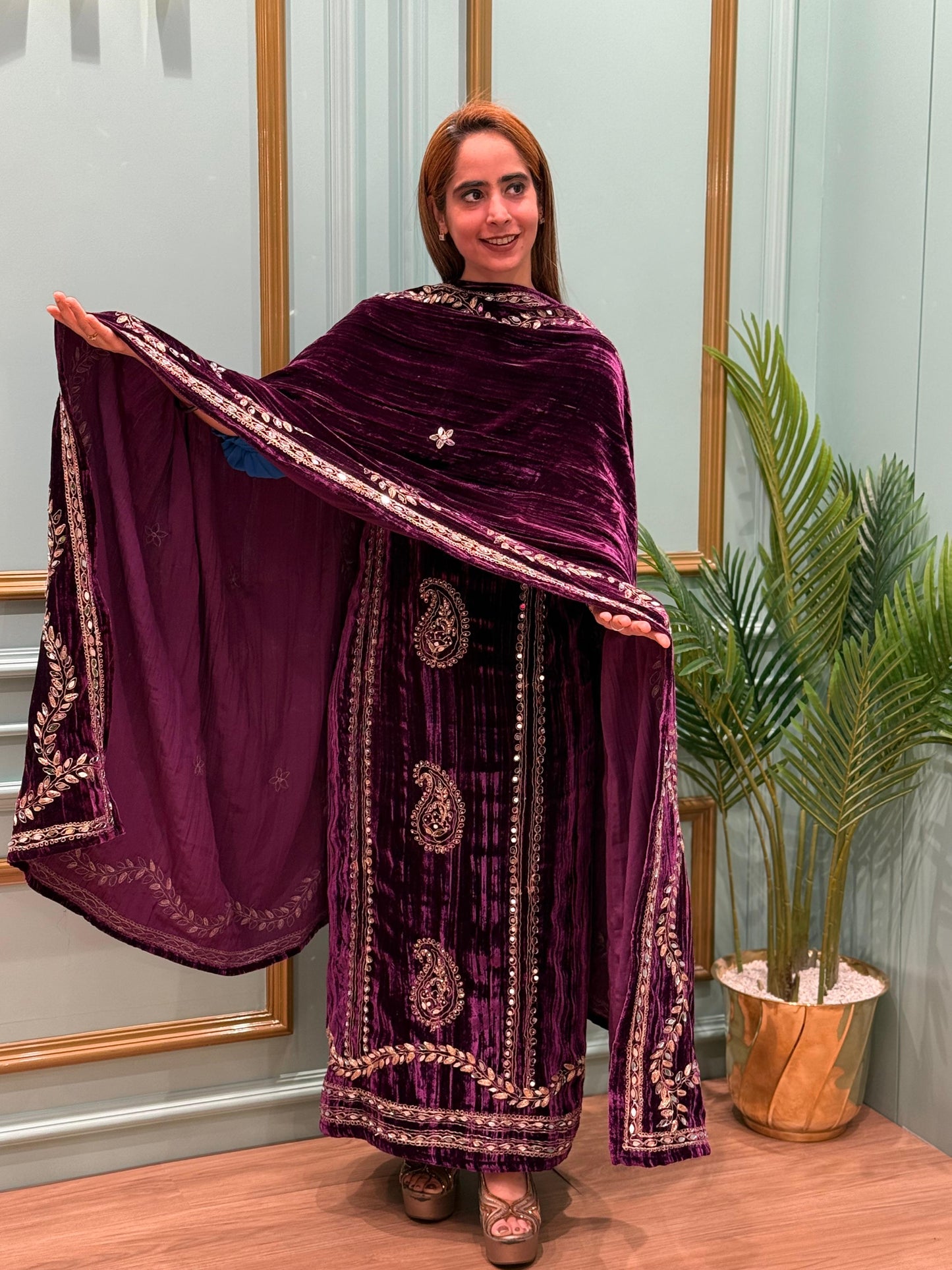 Luxurious Crush Velvet Unstitched Suit