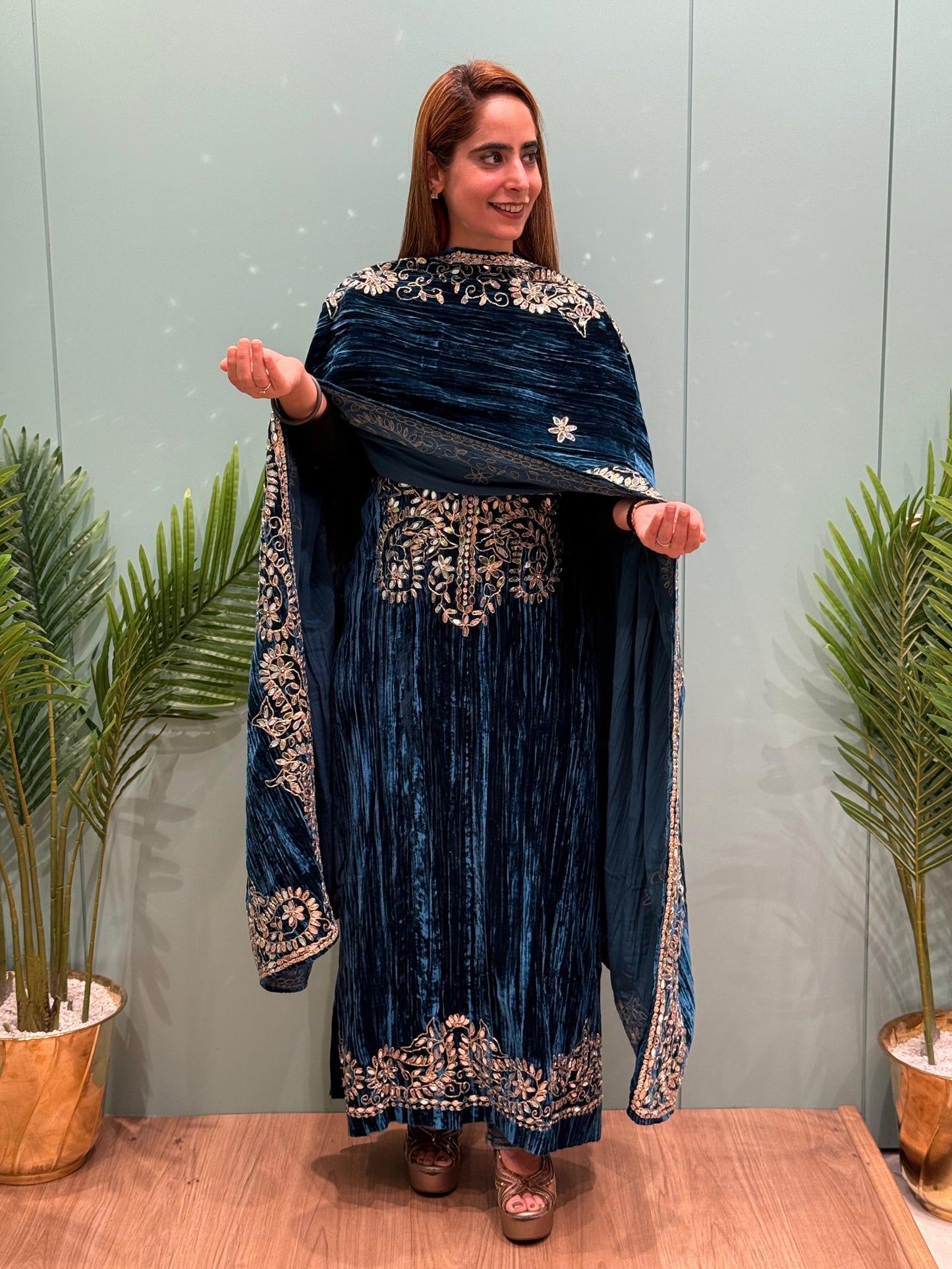 Step into royal elegance with our Crush Velvet