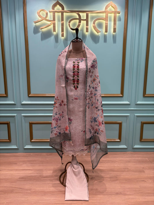 Linen Cotton Unstitched Suit
