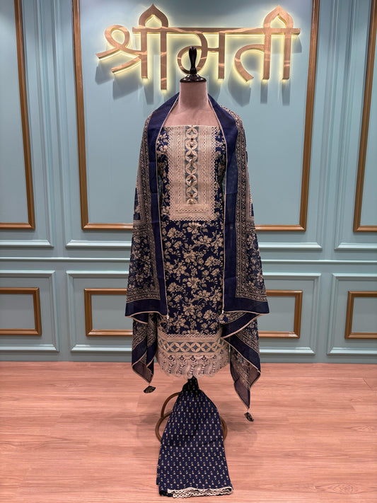 Pure Cambric Cotton Unstitched Suit