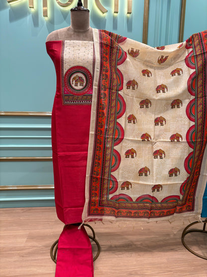 Maheshwari Cotton Unstitched Suit