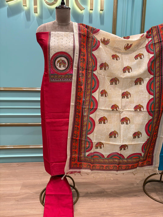 Maheshwari Cotton Unstitched Suit