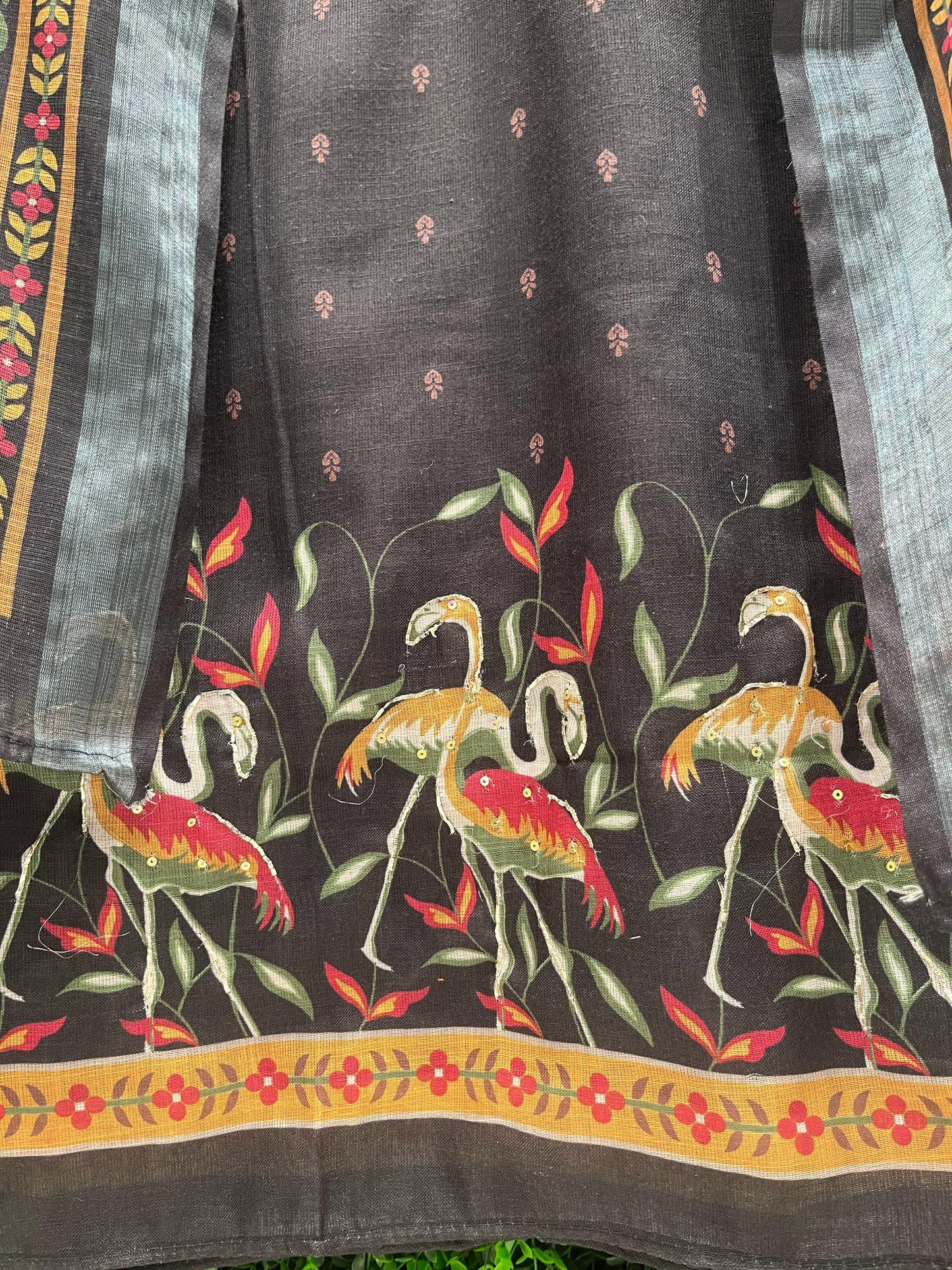 Pakistani Print Modal Cotton Suit with Intricate Mirror Work
