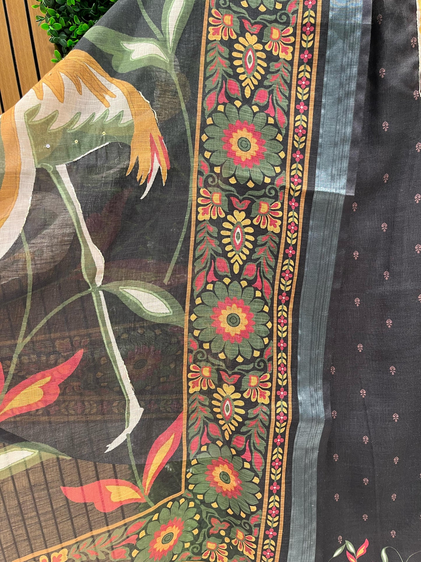 Pakistani Print Modal Cotton Suit with Intricate Mirror Work