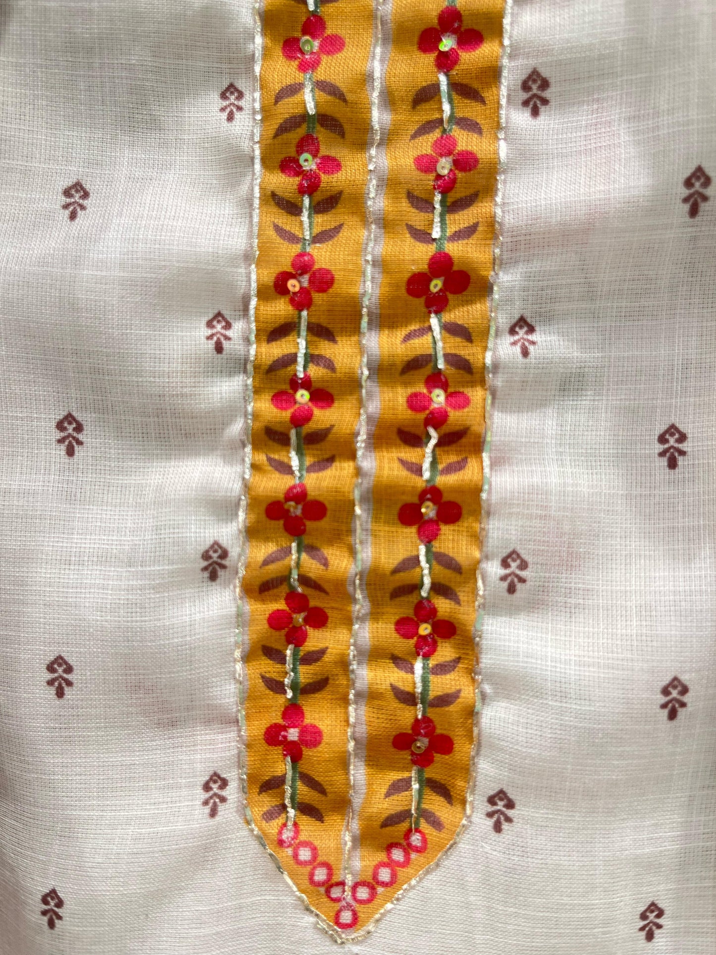 Pakistani Print Modal Cotton Suit with Intricate Mirror Work