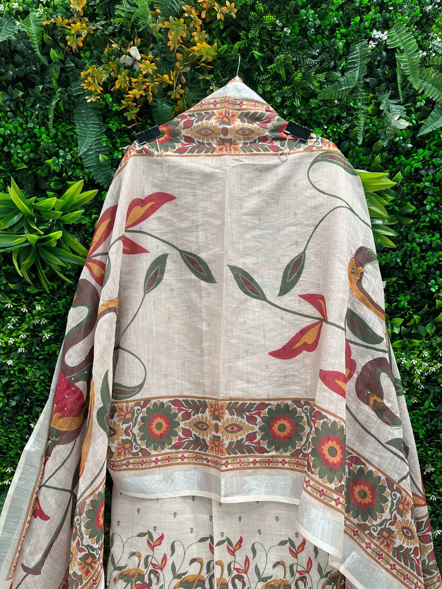 Pakistani Print Modal Cotton Suit with Intricate Mirror Work