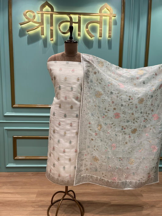 Elevate your ethnic wardrobe with our exquisite unstitched suit setx