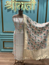 Elegant unstitched suit set crafted from pure cotton fabric