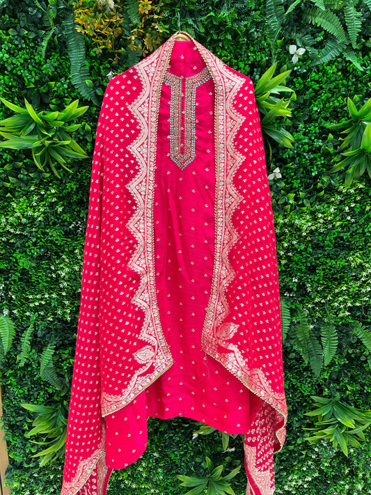 Experience timeless elegance with our premium unstitched suit set