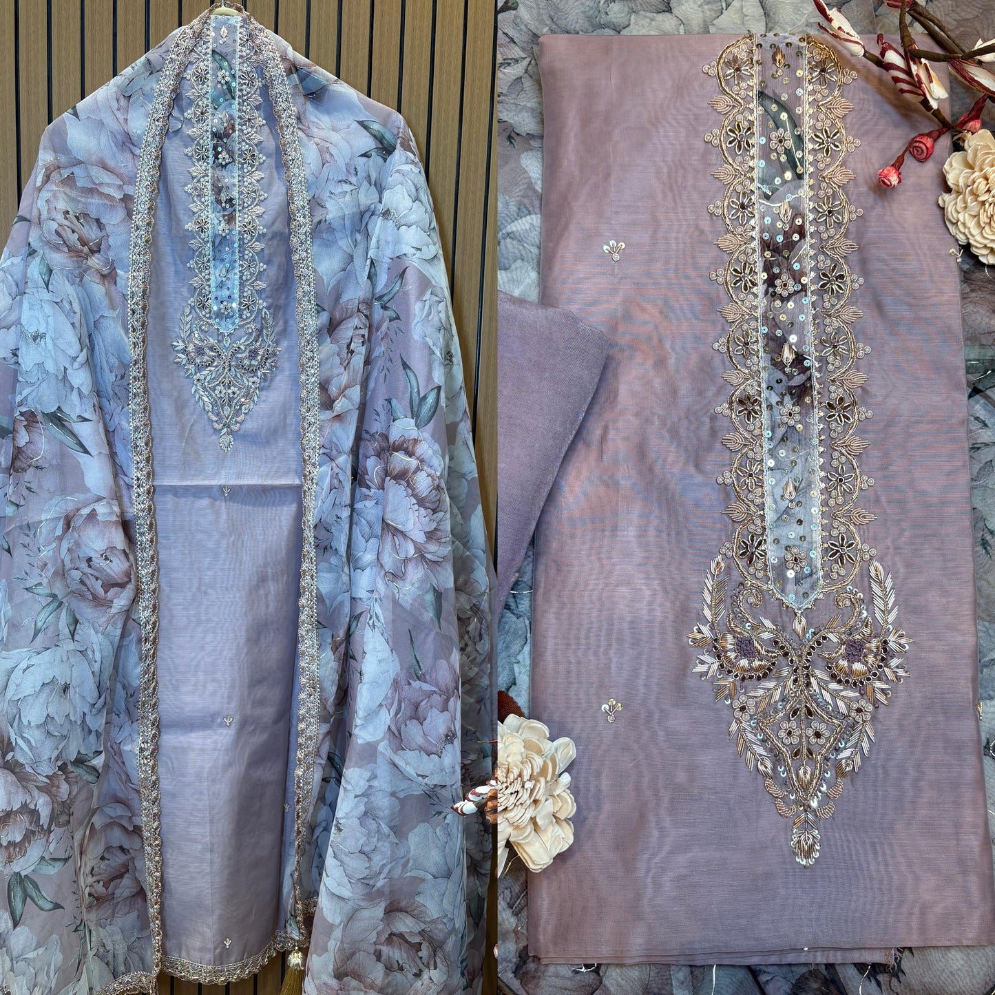 Discover timeless elegance with our premium unstitched suit