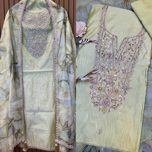 Elegant unstitched suit fabric set