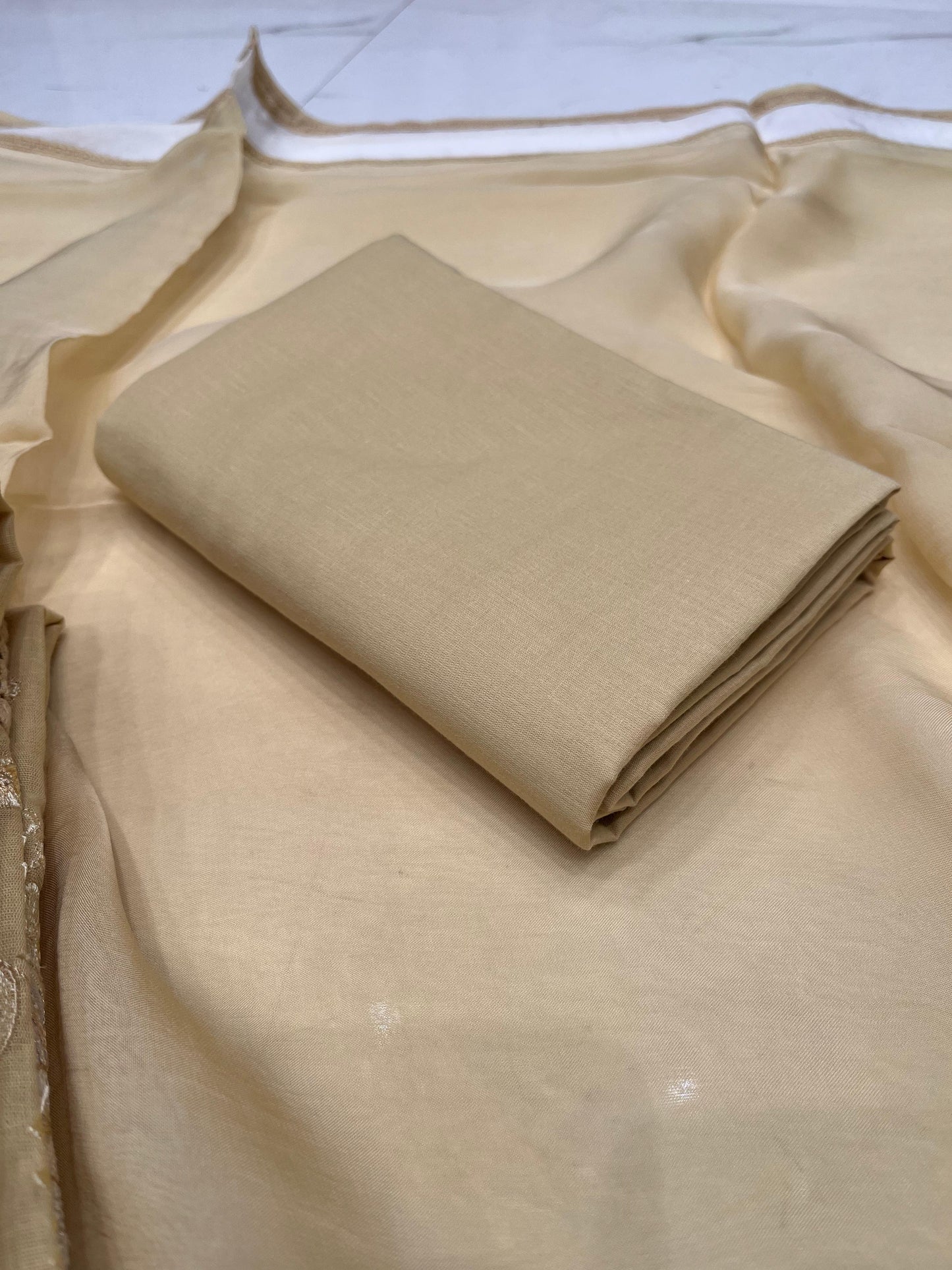 Elegance with our unstitched muslin cotton suit
