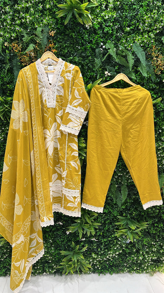 Stay effortlessly stylish with this beautifully stitched cotton suit set