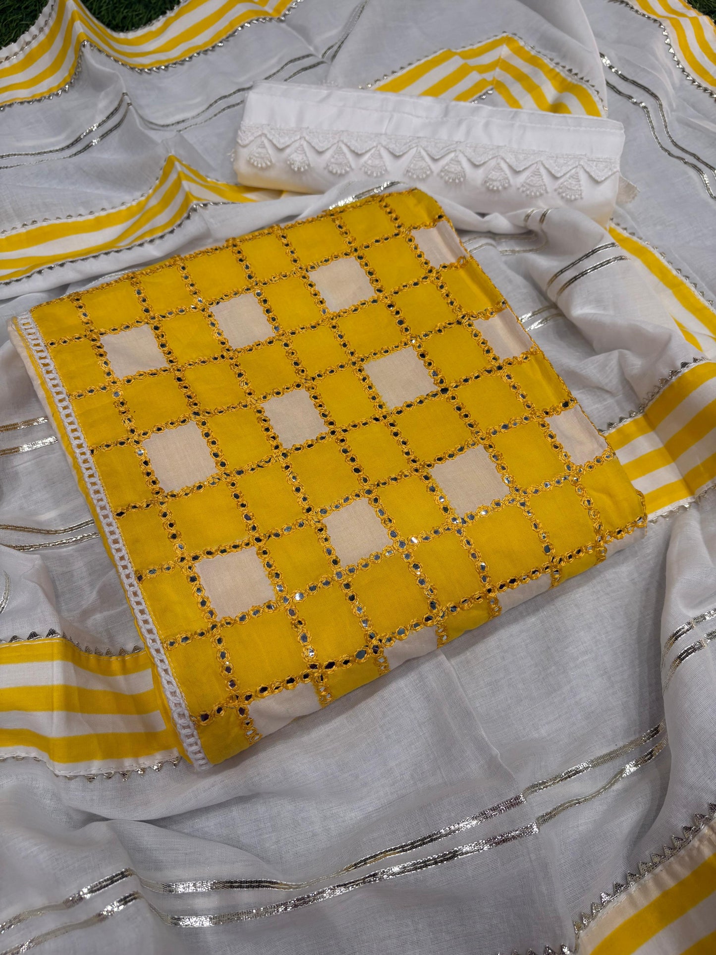 Embrace timeless elegance with our unstitched pure cotton suit