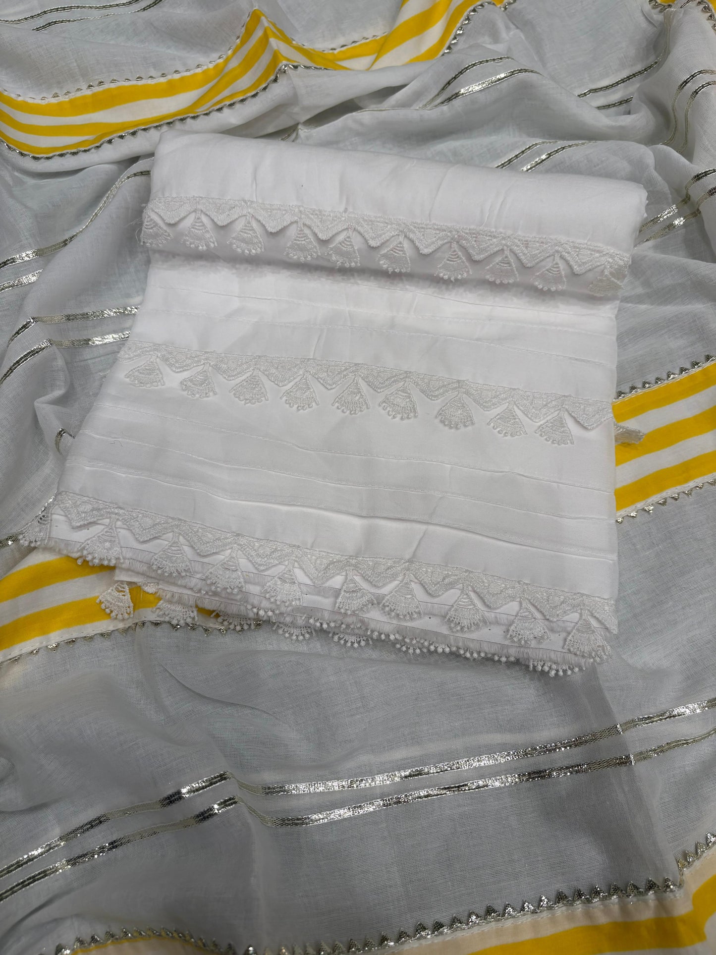 Embrace timeless elegance with our unstitched pure cotton suit