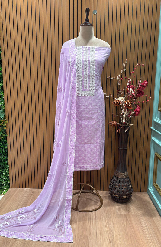 Refresh your wardrobe with our unstitched pure cotton suit