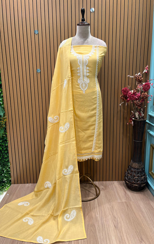 Experience the charm of tradition with our unstitched Mal Cotton suit