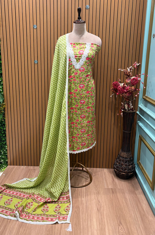 Embrace everyday elegance with our unstitched pure cotton suit